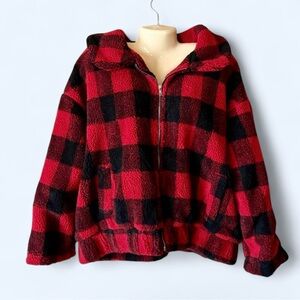 Sweet Lovely By Jen PLUS Size Sherpa Zip-up